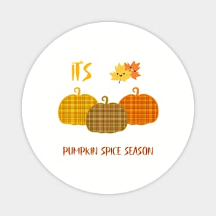 ITS Pumpkin Spice Season Autumn Plaid Pumpkins Magnet